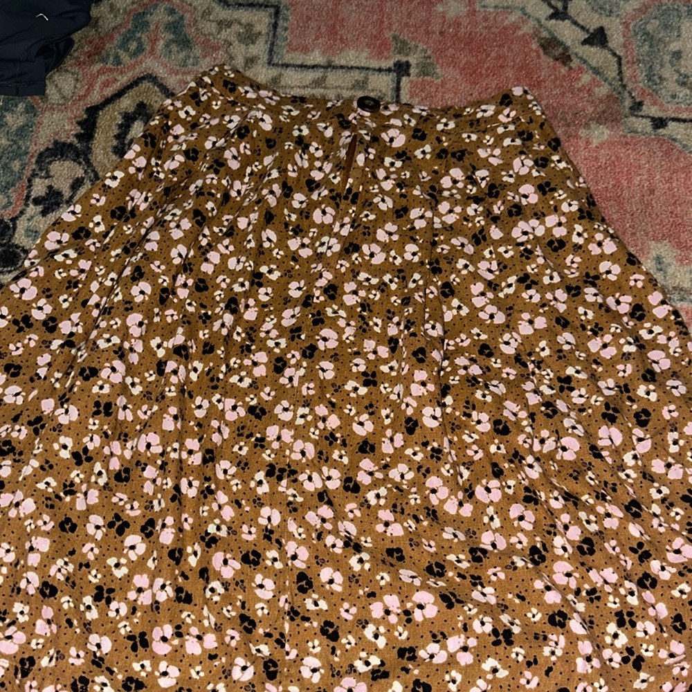 Who What Wear Brown Floral Skirt